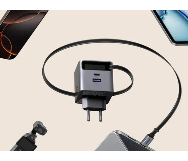 UGREEN Ładowarka sieciowa GaN X615USB-C + USB65W z kablem szara 6941876268252 - 1417002 - zdjęcie 5